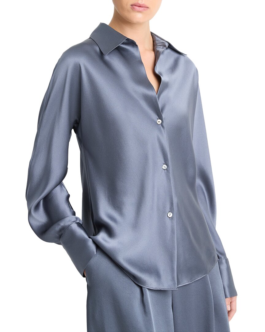 VINCE VINCE BIAS SILK BLOUSE
