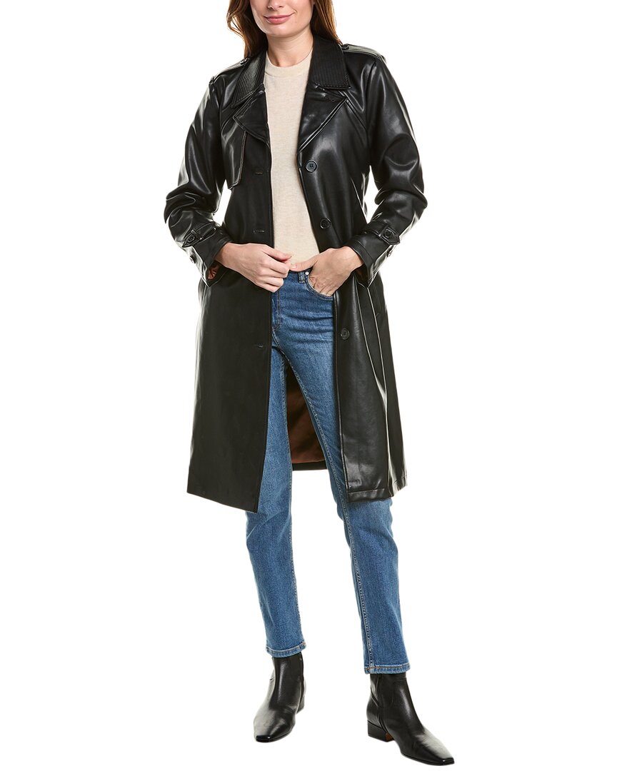 Ellen Tracy Fate Trench Coat In Black