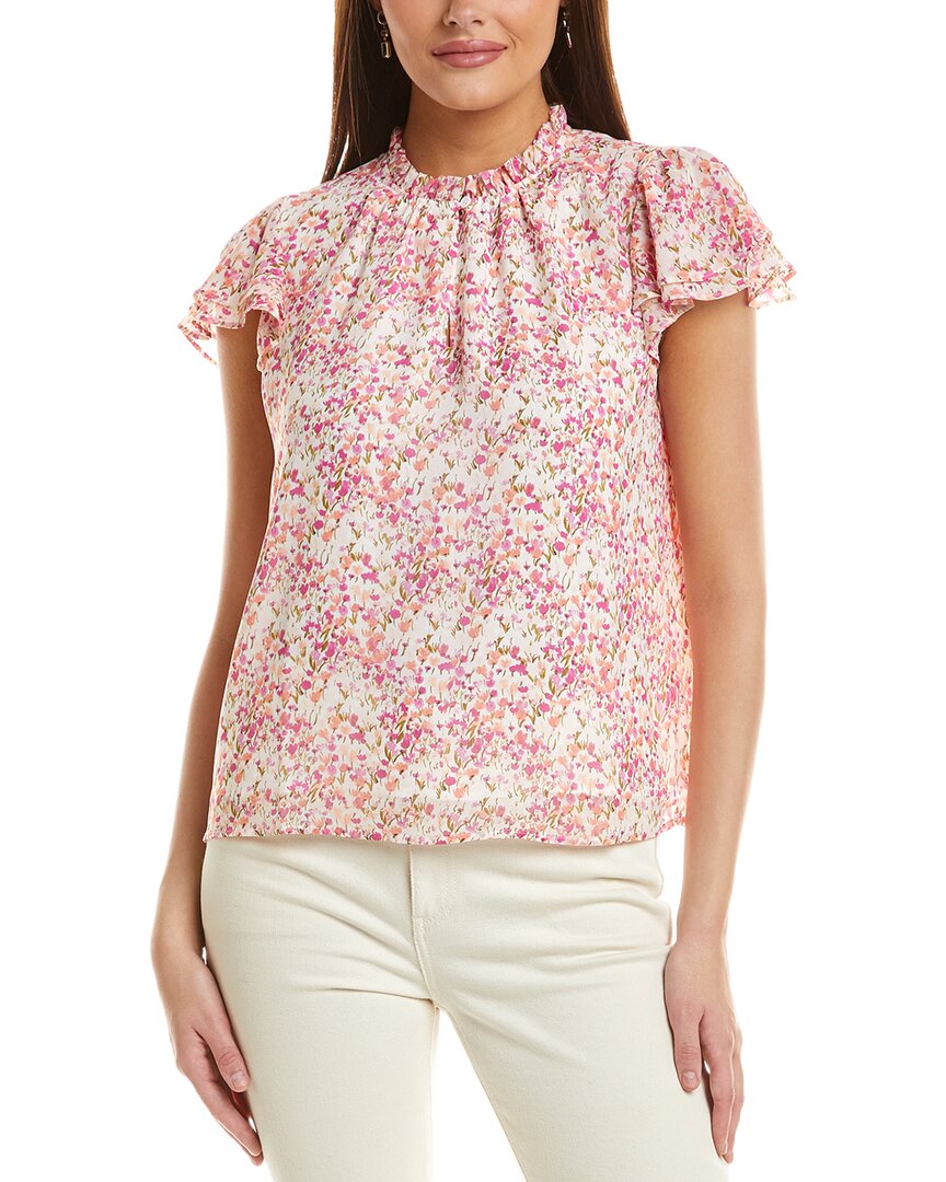 CECE CECE FLUTTER SLEEVE BLOUSE