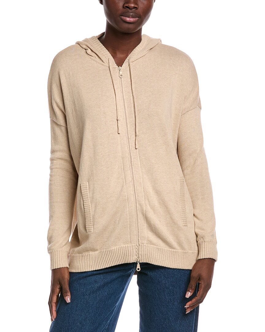Minnie Rose Cashmere-blend Oversized Zip Hoodie In Brown
