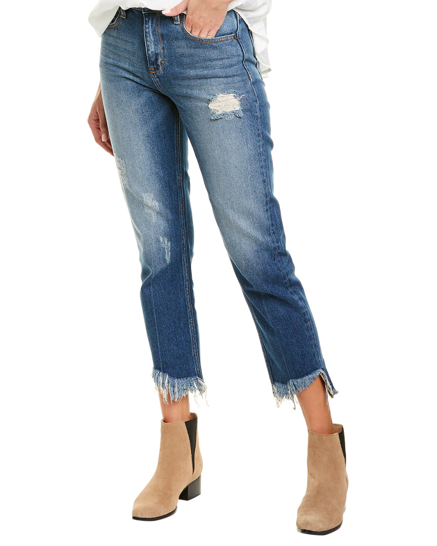 Image of Hidden Jeans Distressed Blue Cut Off Crop Jean