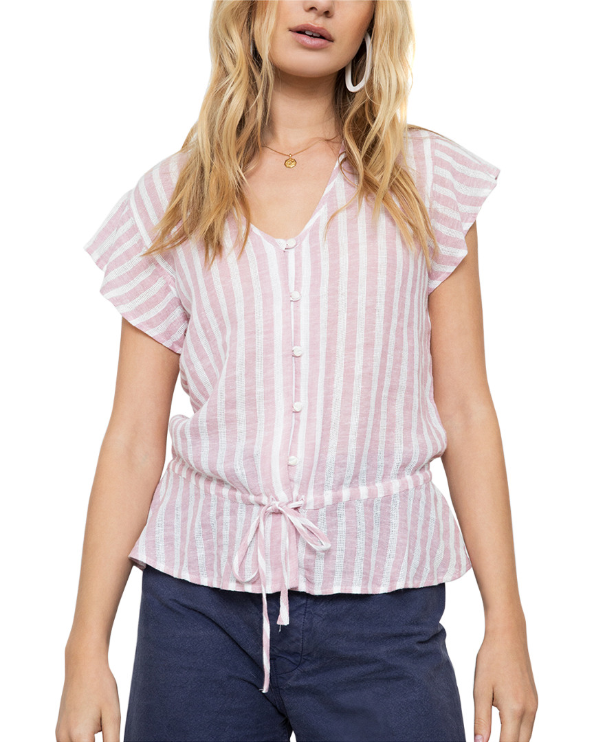 Image of Rails Bretton Linen-Blend Top