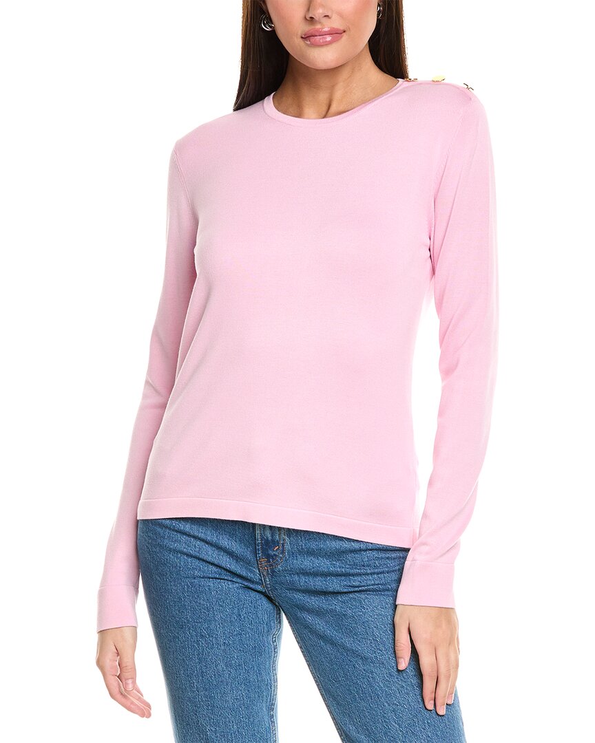 ST JOHN ST. JOHN SOLID JERSEY KNIT SWEATER