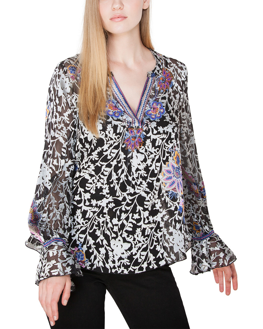 Image of Hale Bob Silk-Blend Beaded Top