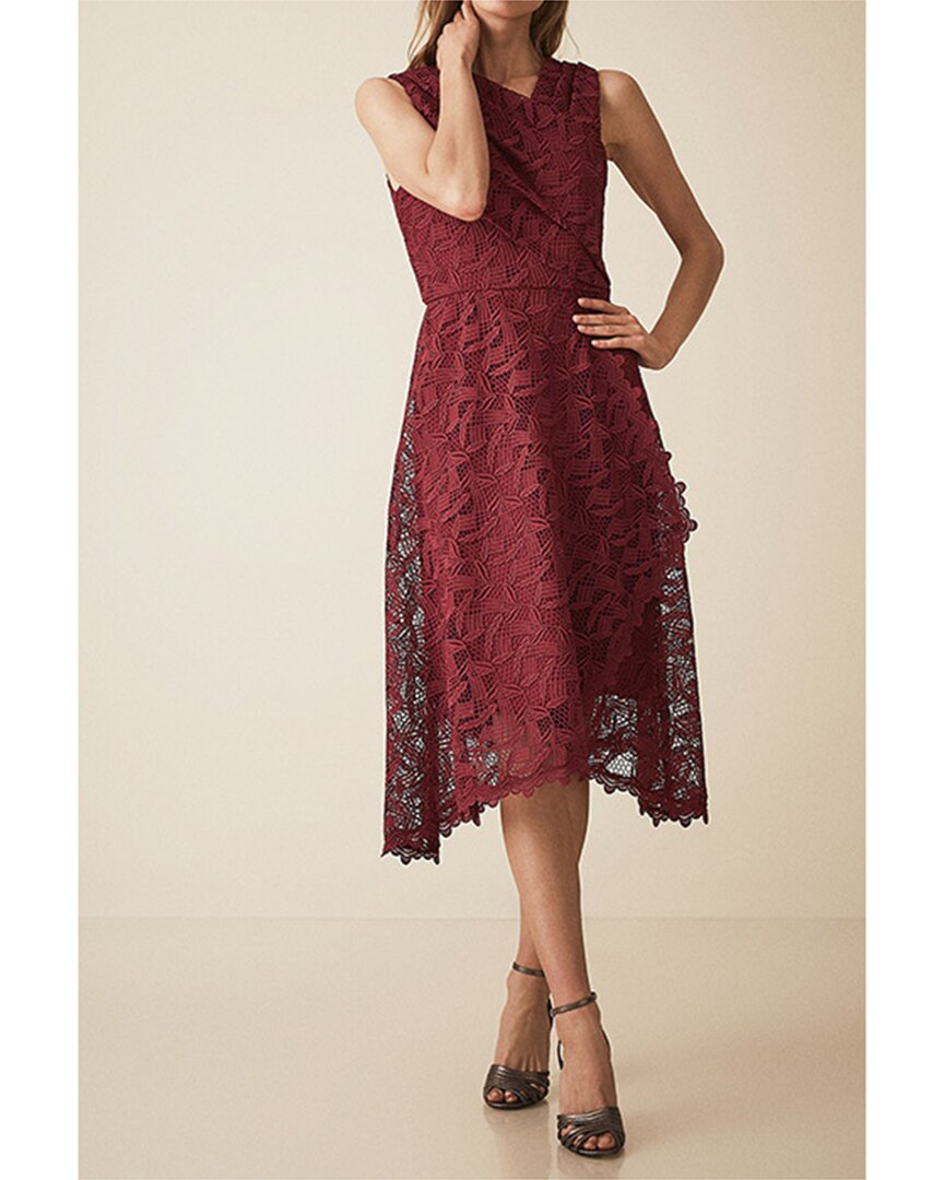 Reiss Blm Rayna Wrap Front Lace Dress In Red