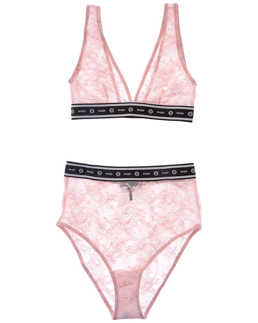 Maje 2pc Lingerie Set In Pink