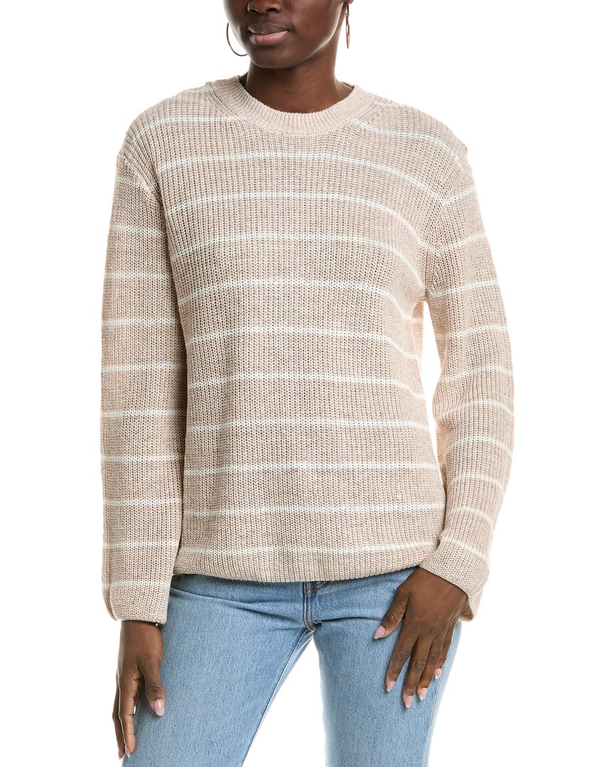 Shop Velvet By Graham & Spencer Indio Linen Sweater In White