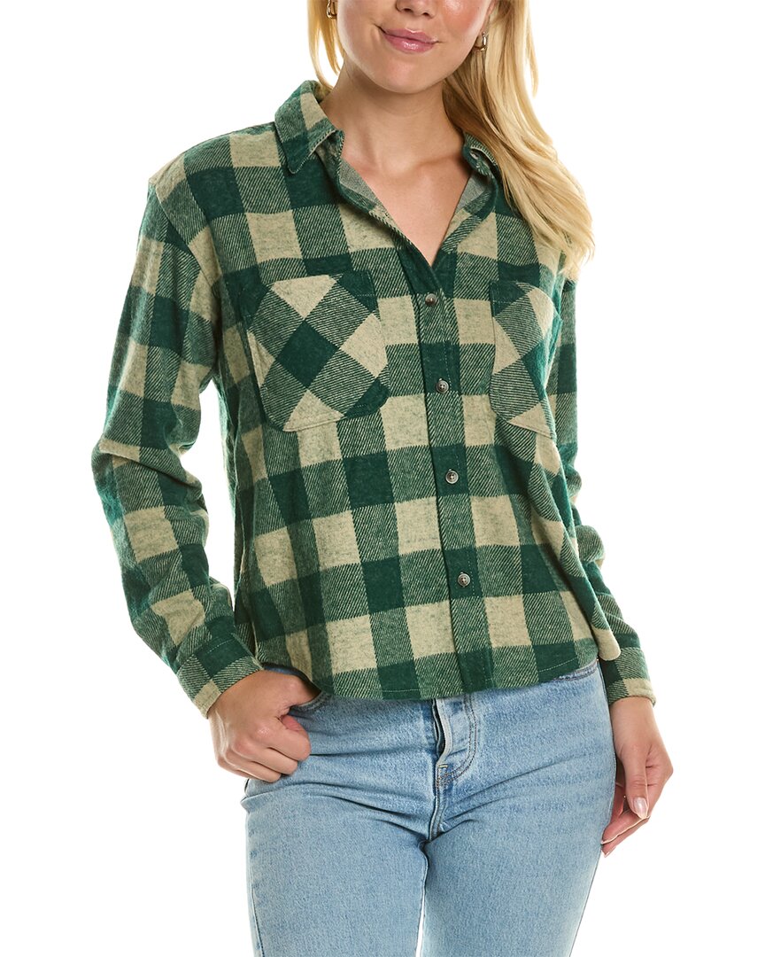 Shop Beach Lunch Lounge Beachlunchlounge Cropped Button Front Shirt Jack In Green