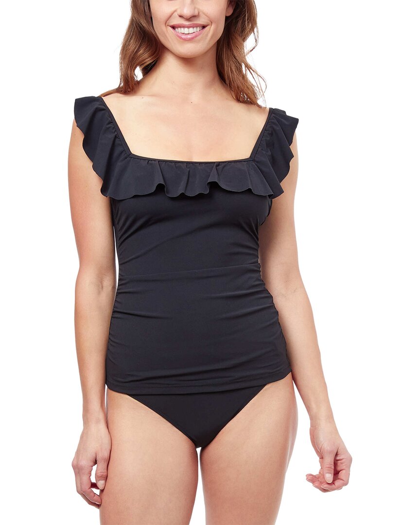 Profile By Gottex Tutti Frutti Square Neck Ruffle One-piece