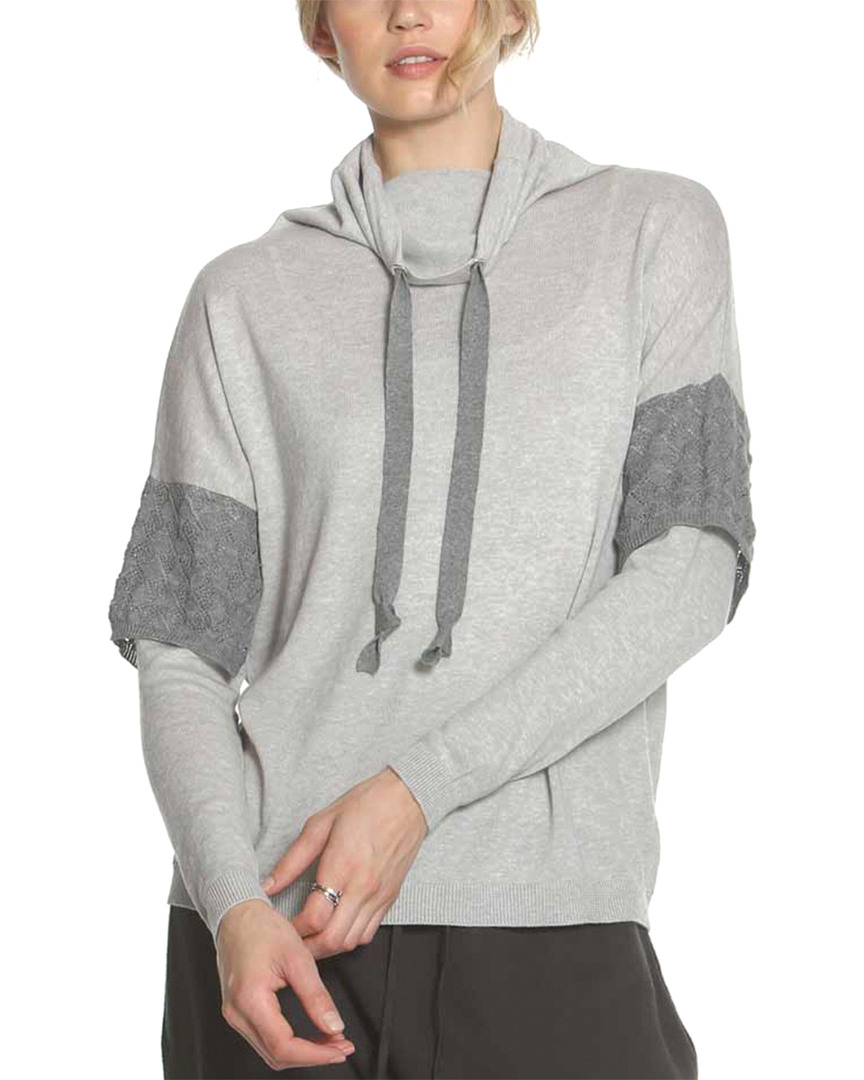 Label+thread Diamond Wing Funnel Knit Sweater In Gray