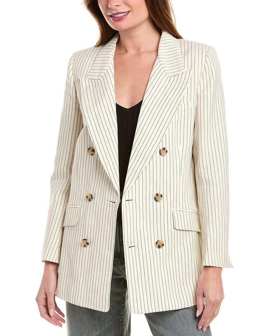 Shop Frame Denim Linen-blend Jacket In White