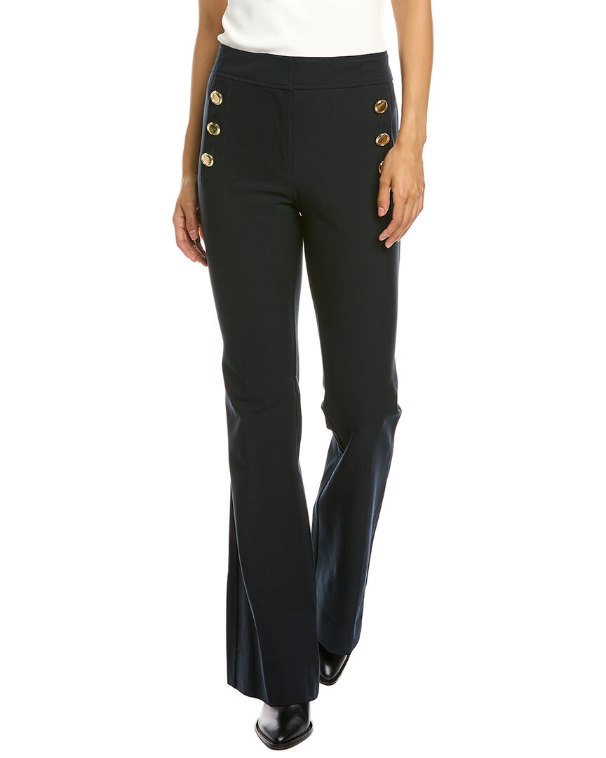 Derek Lam 10 Crosby Robertson Cropped Flare Trousers With Sailor Buttons In Blue