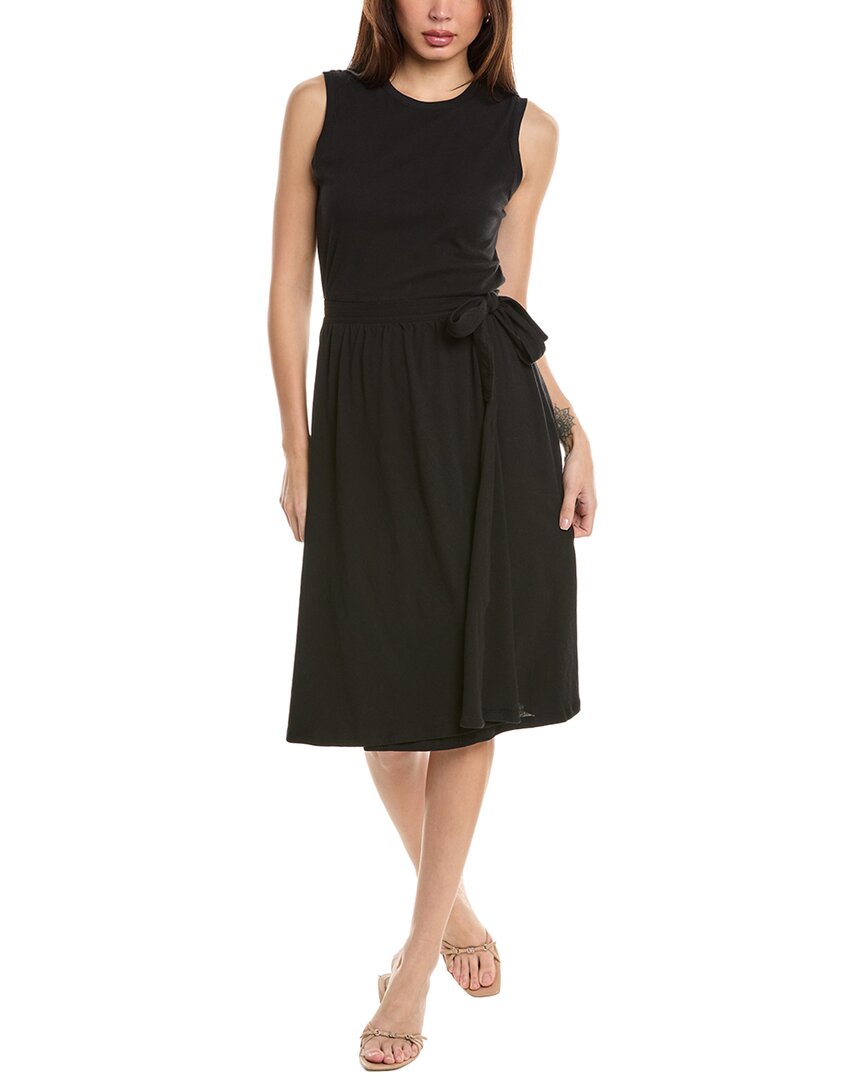 Atm Anthony Thomas Melillo High Torsion Wrap Skirt Midi Dress In Black