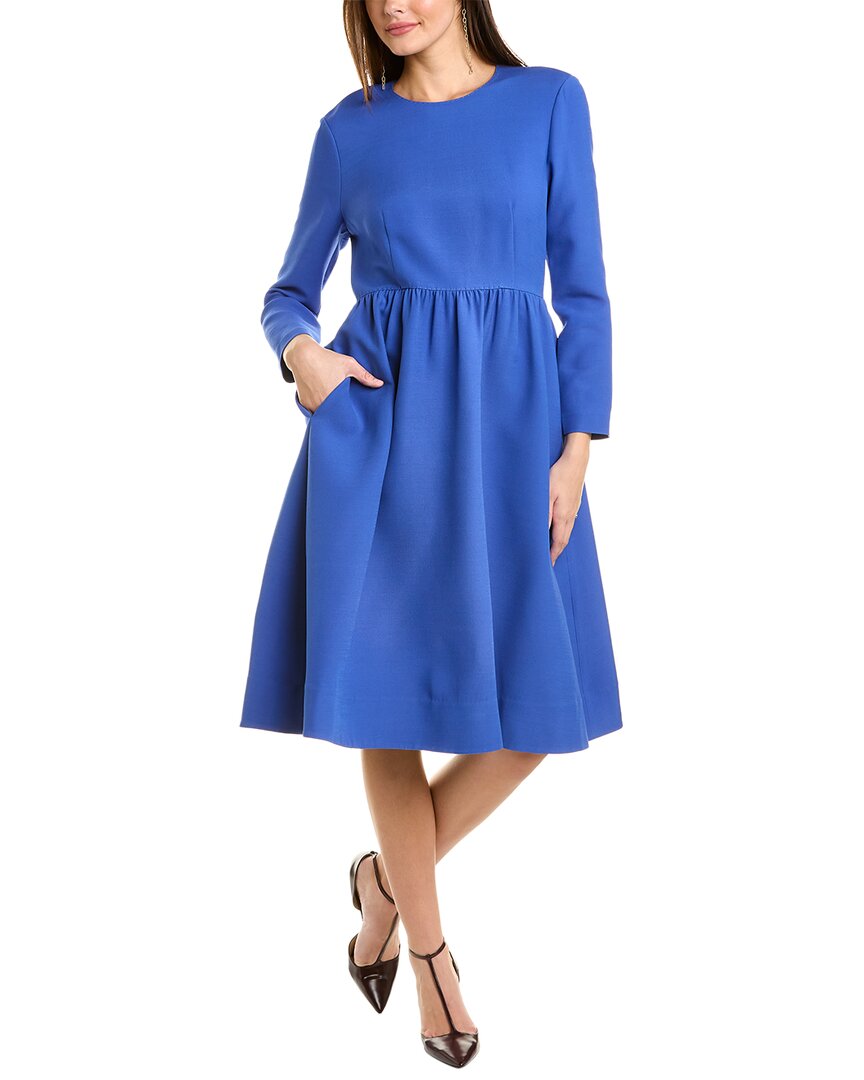 Pre-owned Lafayette 148 York Wool & Silk-blend Cocktail Dress Women's In Blue