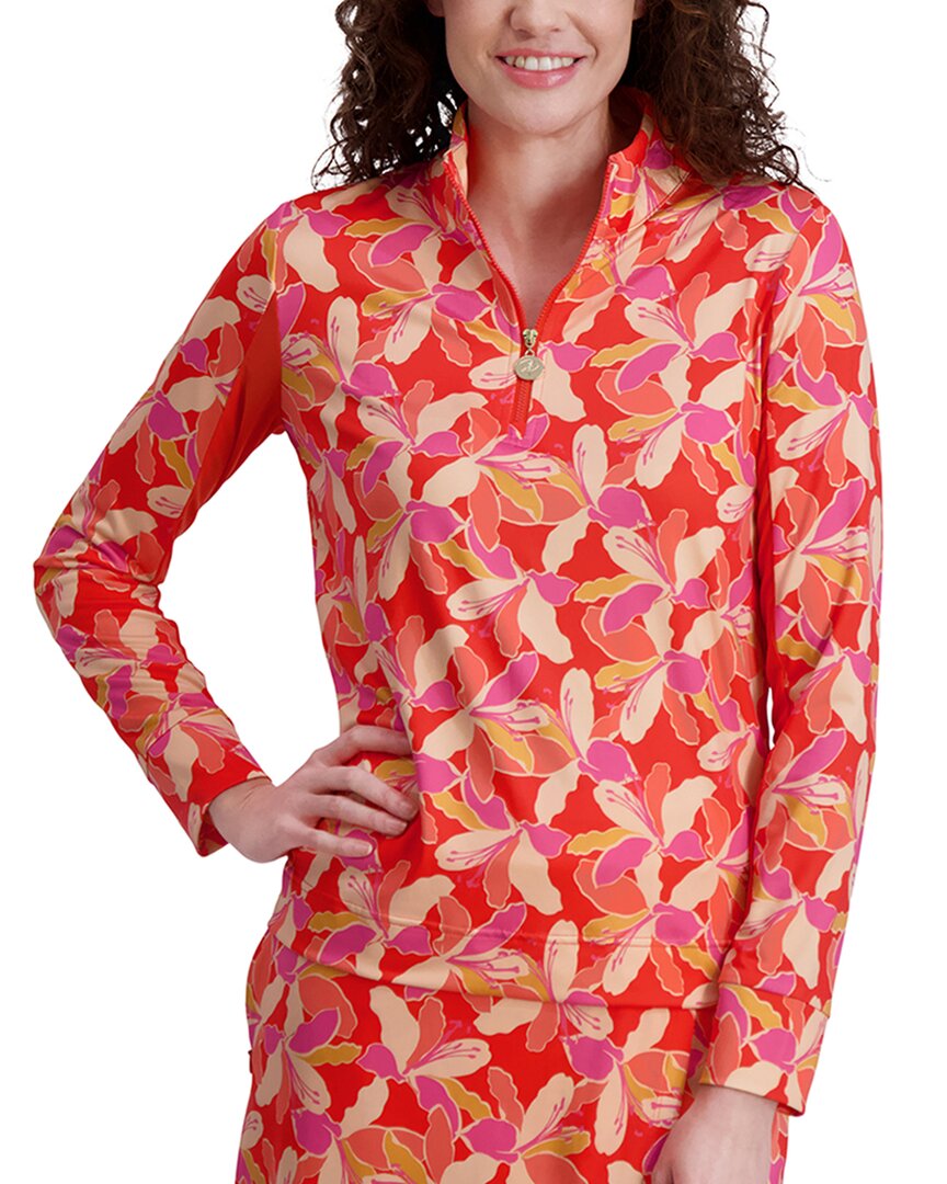 Stella Parker 1/2-zip Pullover In Orange