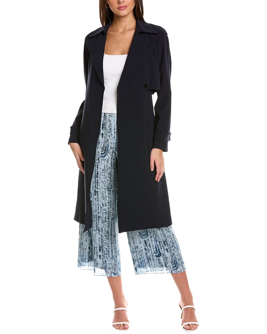 Theory Perfect Raglan Trench Coat In Blue