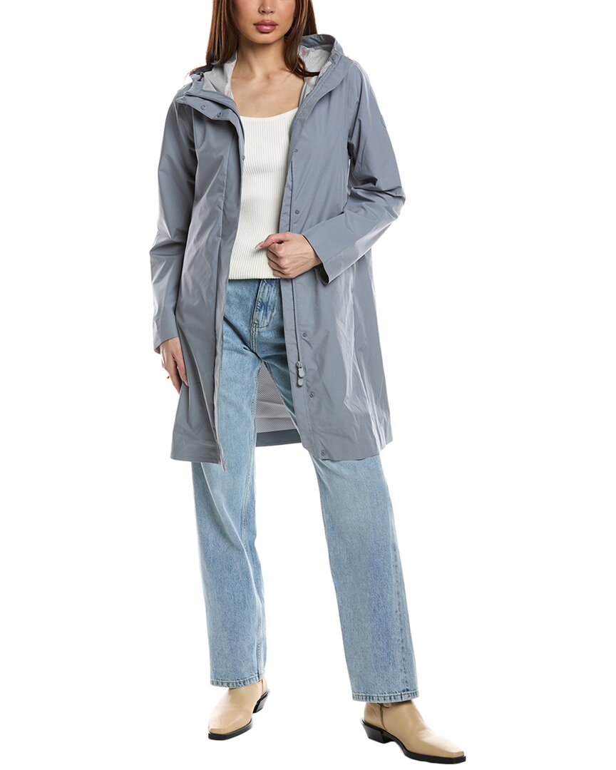 Save The Duck Long Rain Coat In Grey