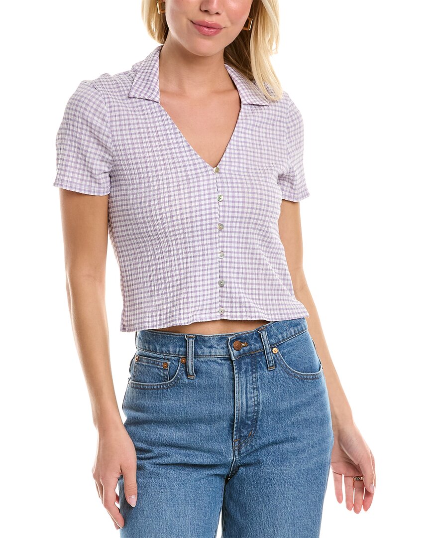 Shop Madewell Jandra Crinkle Shirt In Pink