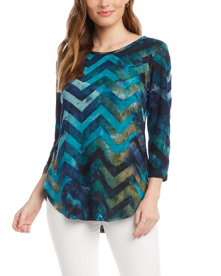 Image of Karen Kane Tie-Dye Burnout Shirttail Top