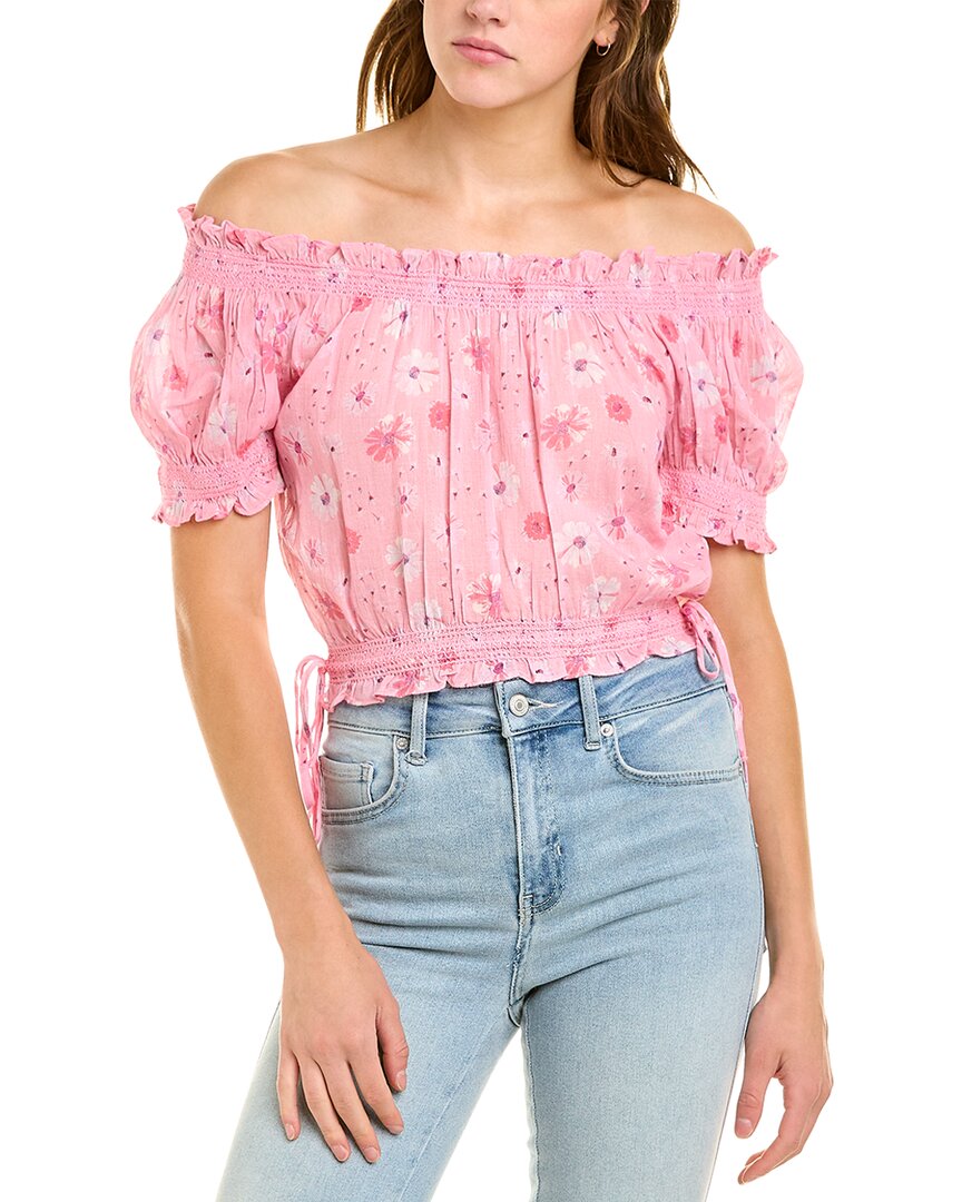 Loveshackfancy Floral Rosalinda Crop Top In Red
