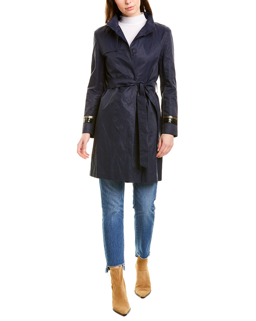 Image of Cinzia Rocca Icons Sequin-Trim Trench Coat