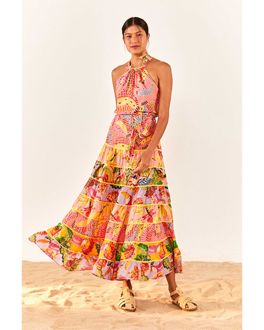 Shop Farm Rio Mixed Pink Prints Maxi Dress