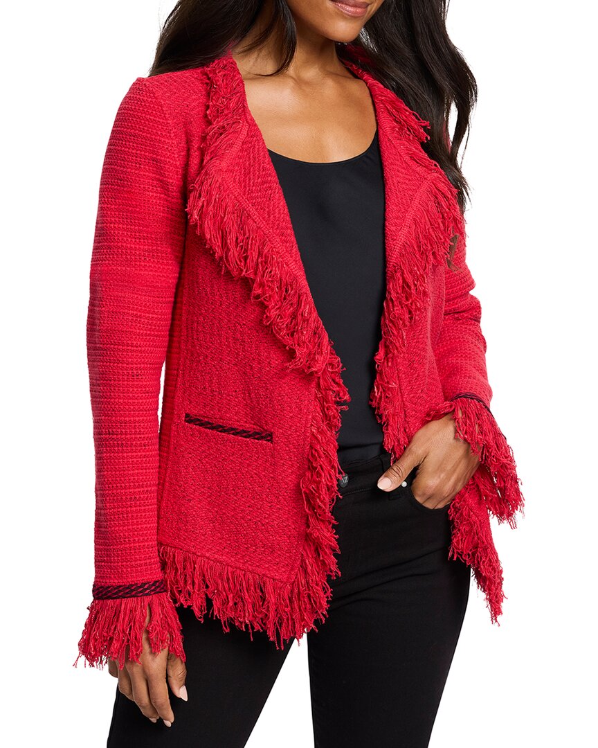 Nic + Zoe Nic+zoe Statement Fringe Mix Knit Jacket