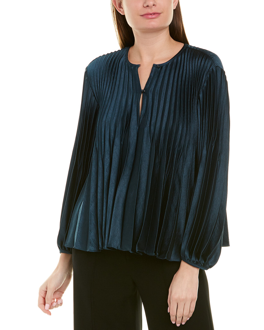 vince chevron pleated blouse