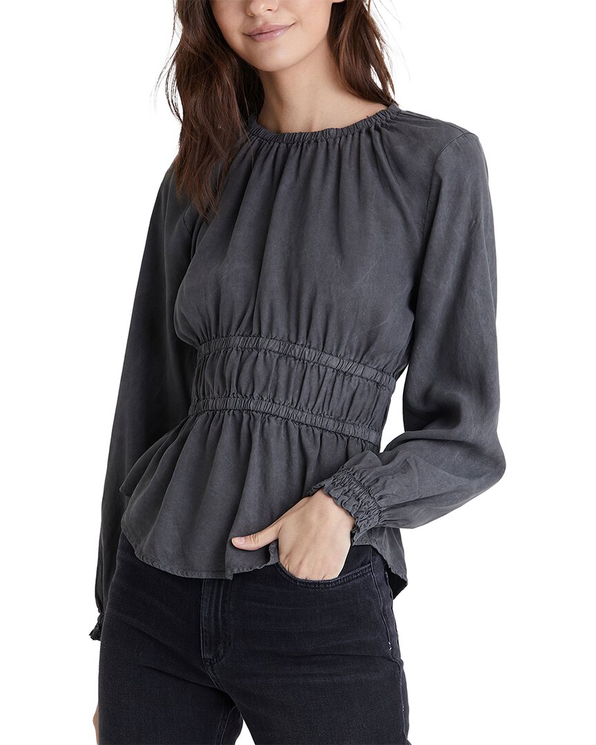 Bella Dahl Elastic Shirred Blouse In Grey ModeSens