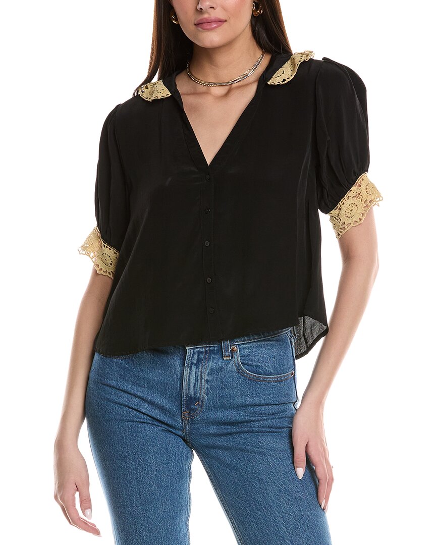 Free People My Love Blouse Solid Blouse In Black