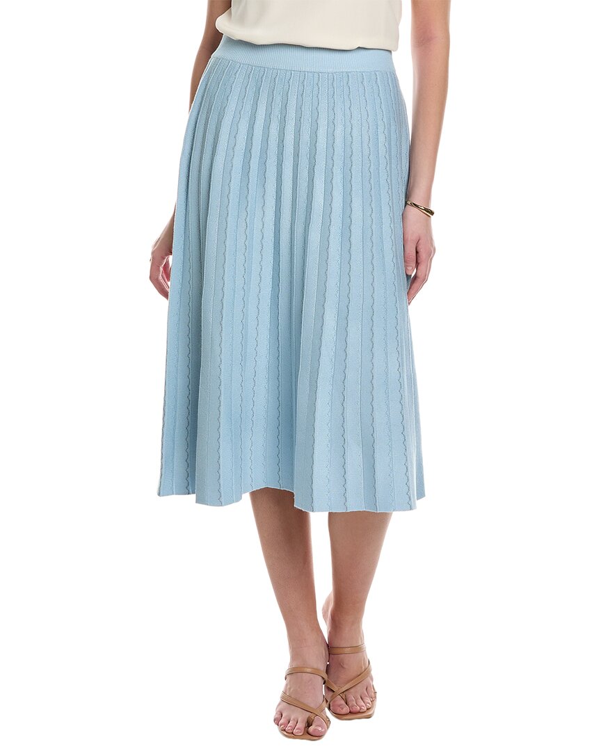 Yal New York Metallic Midi Skirt In Blue