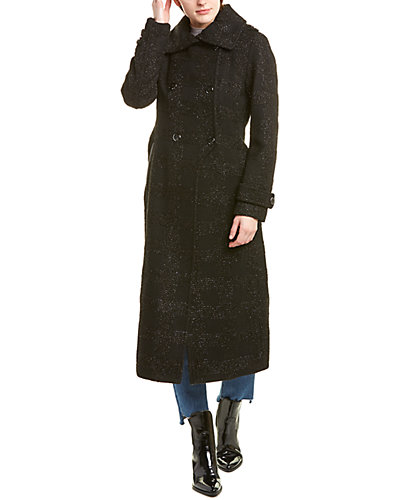 Rue La La — Mackage Elodie Leather-Trim Wool-Blend Coat