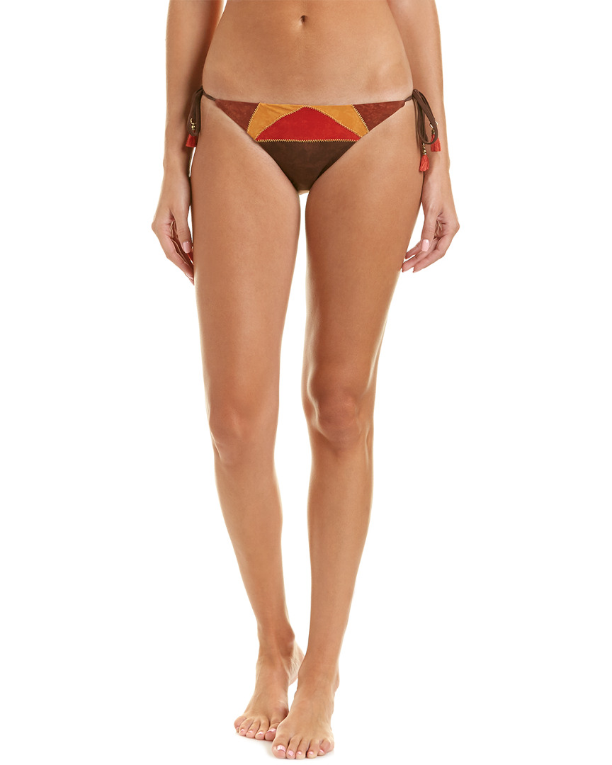 Image of Nanette Lepore Serengeti Faux Suede Vamp String Bikini Bottom