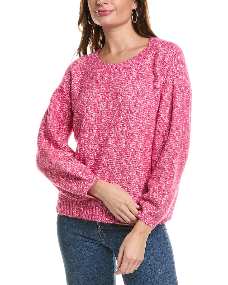 Shop Central Park West New York Lennon Tweed Pullover In Pink