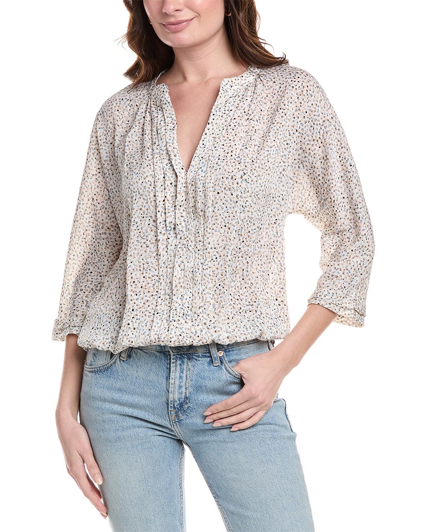 Vince Camuto Pleated Front Blouse In White