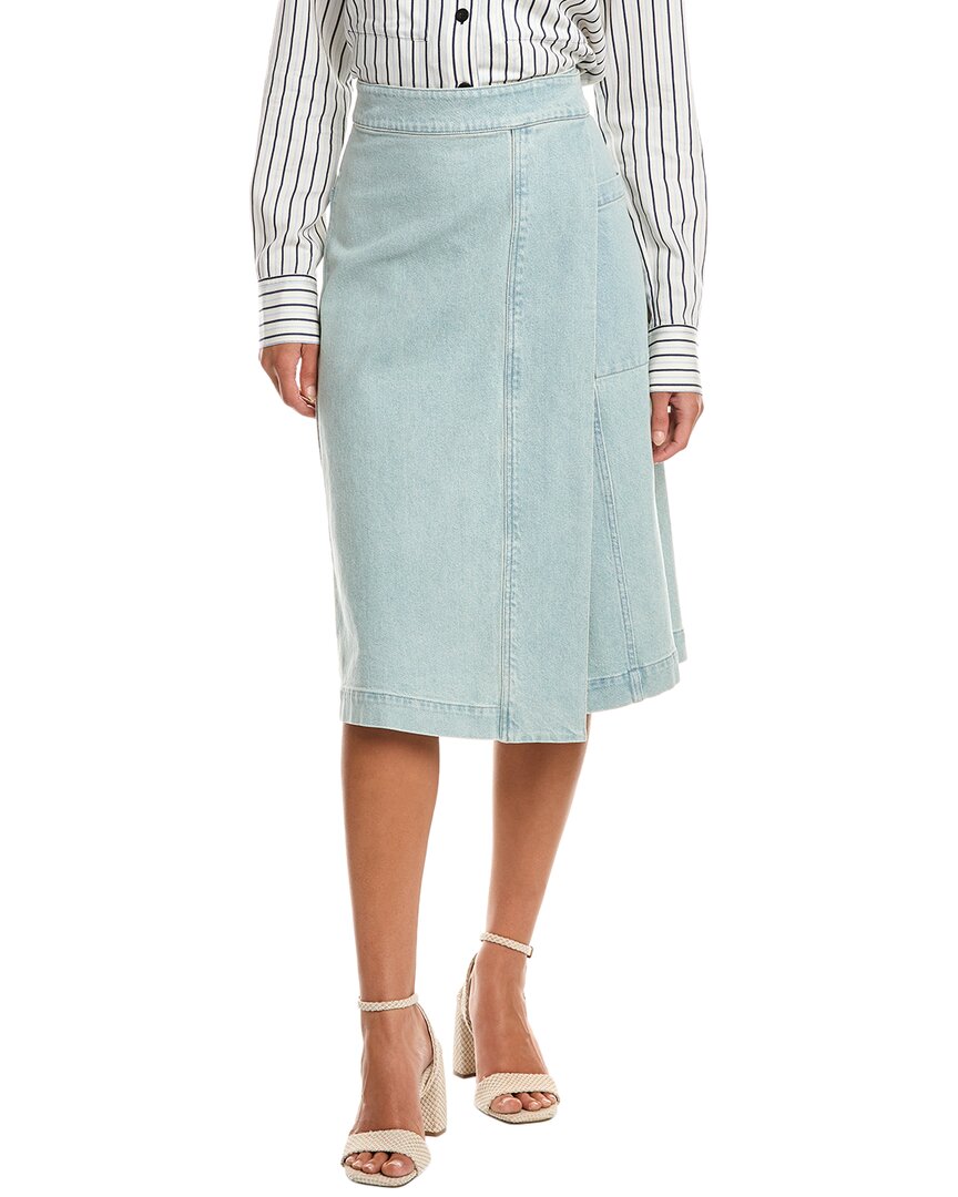 Proenza Schouler White Label Iris Wrap Skirt In Blue