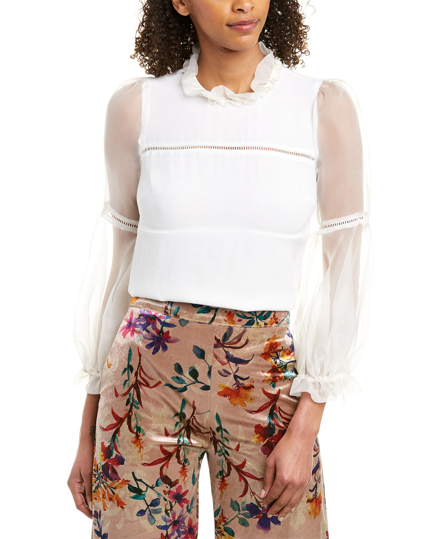 Image of Allen Schwartz Piper Silk Sleeve Blouse