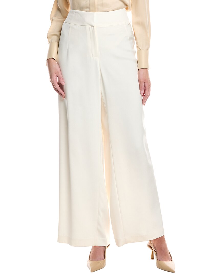 Lafayette 148 New York Plus Dalton High-rise Silk-blend Pant In Gray