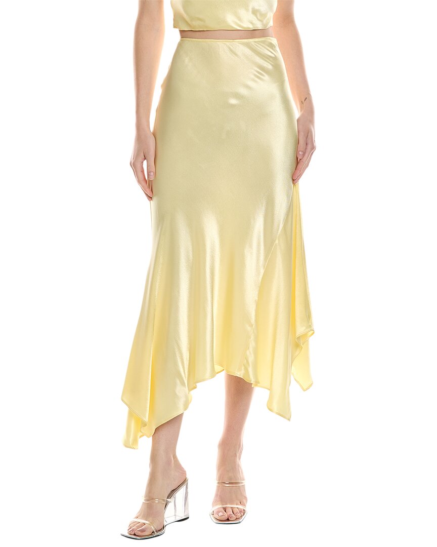 Shop Bardot Suki Satin Skirt In Yellow