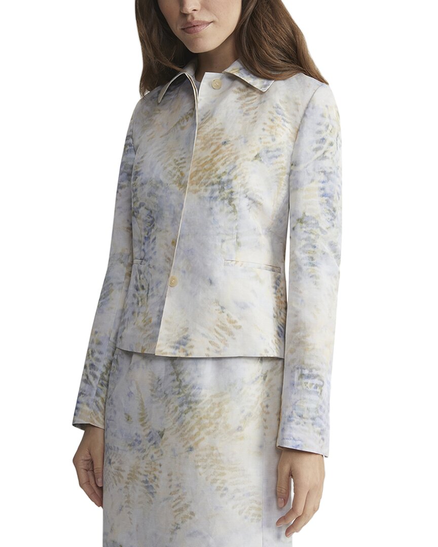 LAFAYETTE 148 LAFAYETTE 148 NEW YORK COLLARED WELT POCKET LINEN-BLEND JACKET