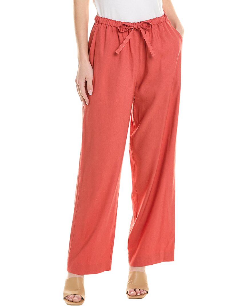 Shop Rebecca Taylor Linen-blend Pant In Orange