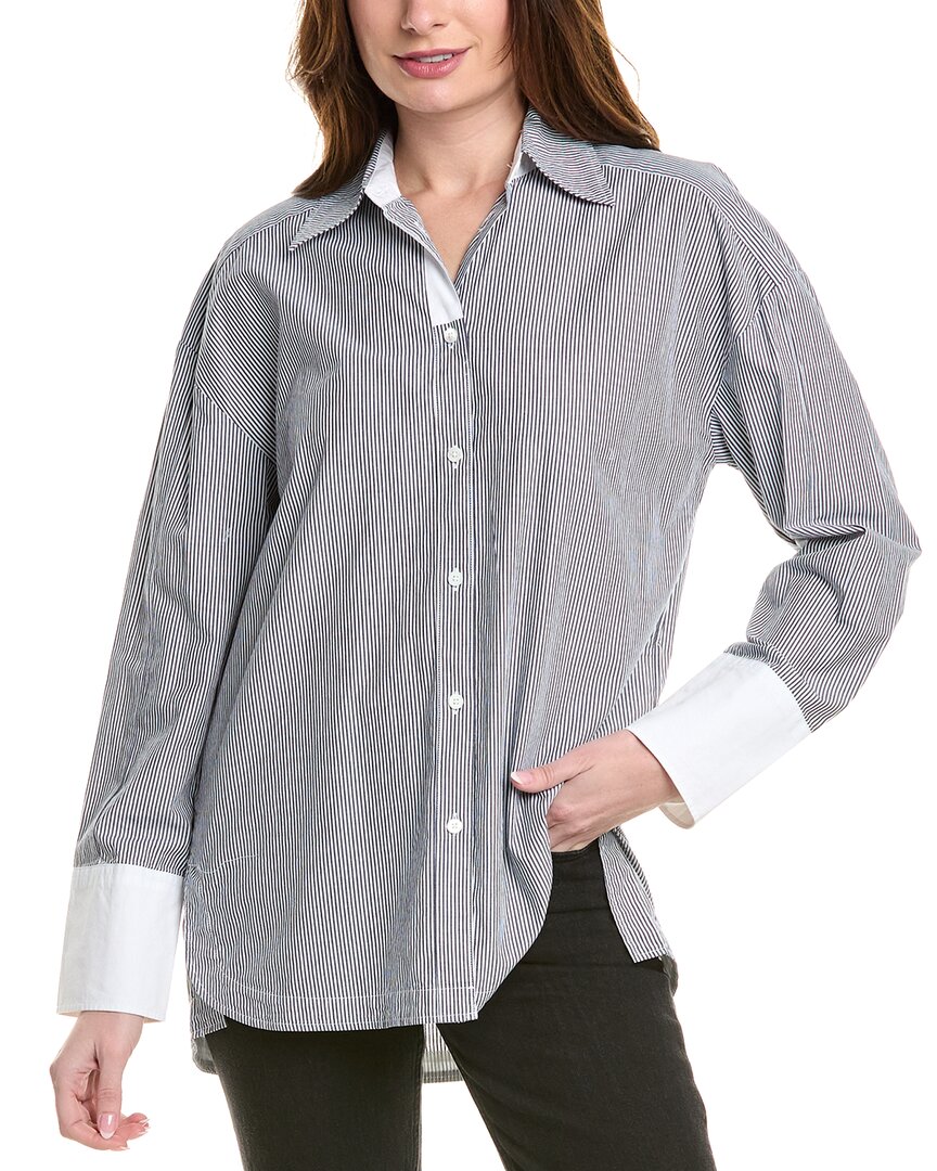 Allsaints Karina Stripe Shirt In Blue