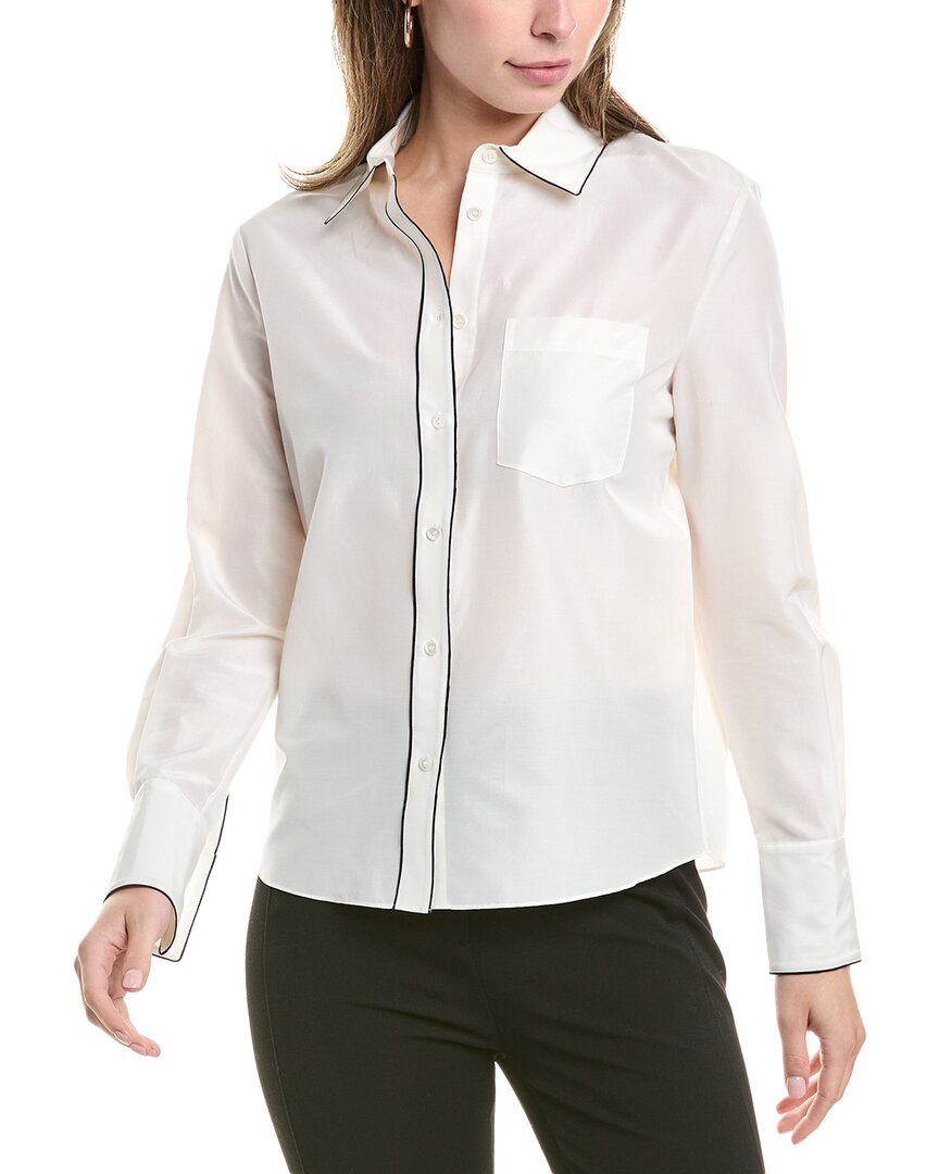 St John St. John Silk-blend Blouse In White