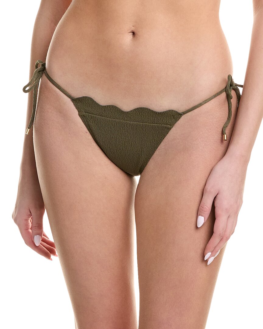 Vix Firenze Lou Tie Side Full Bikini Bottom In Green