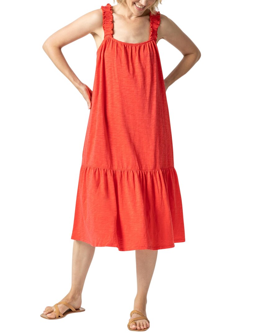Shop Lilla P Gathered Strap Peplum Dress In Orange