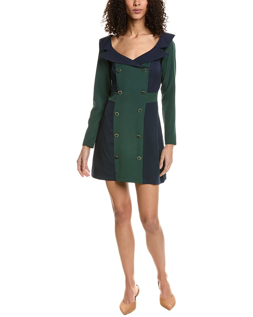 Shop Rosewater Remi Blazer Mini Dress In Green
