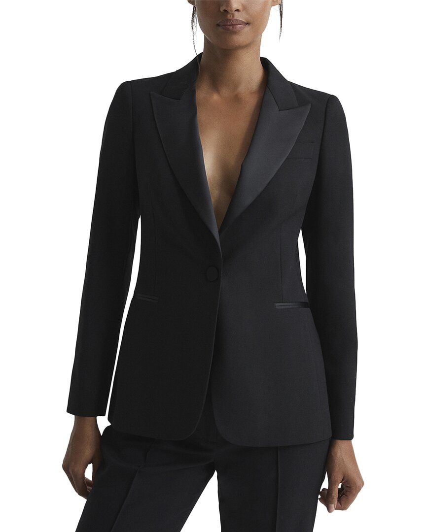 Shop Reiss Sofia Tailored Fit Wool-blend Tuxedo Blazer