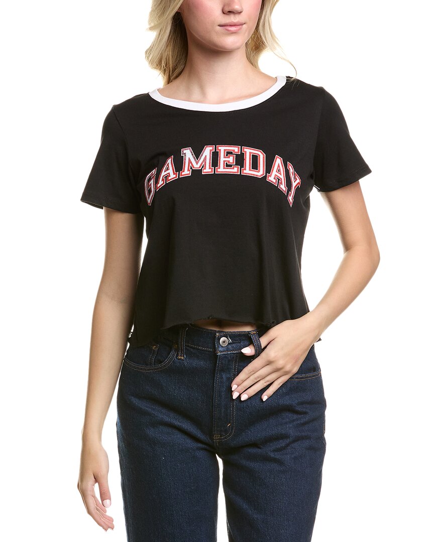 Prince Peter Graphic Boyfriend Crop T-shirt In Black