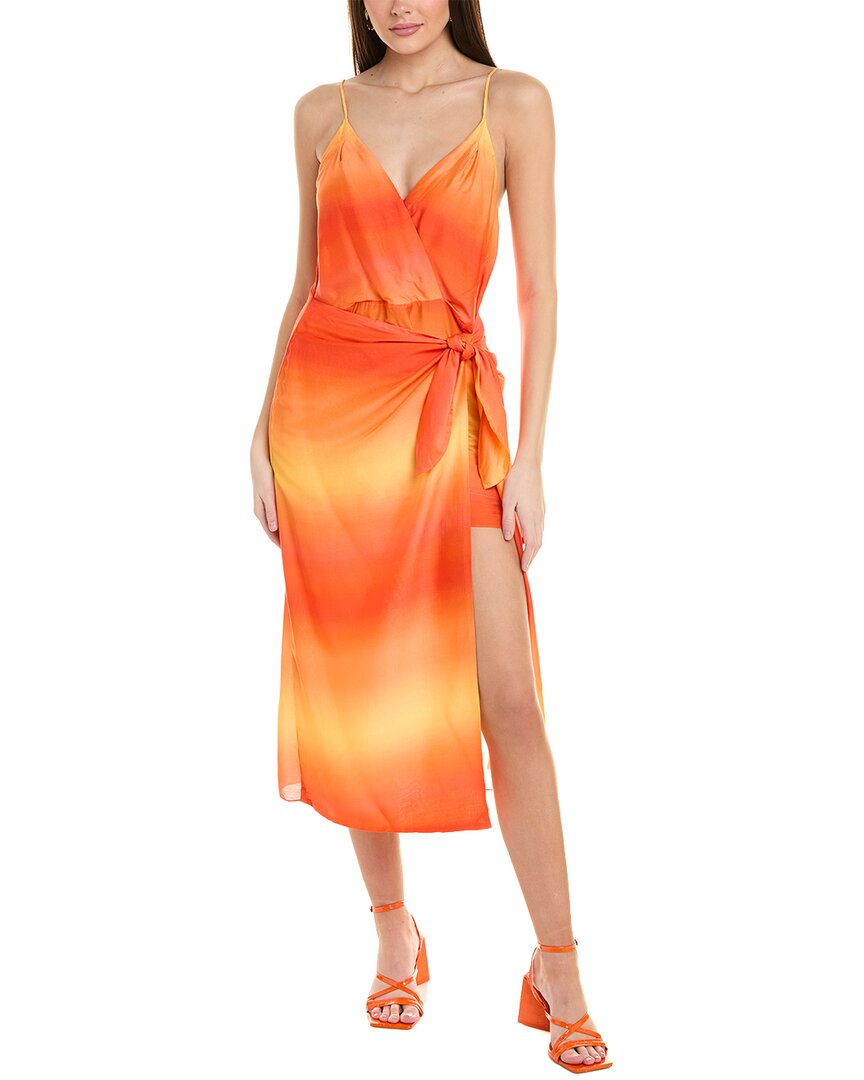 Shop Vix Carole Gisa Linen-blend Midi Dress
