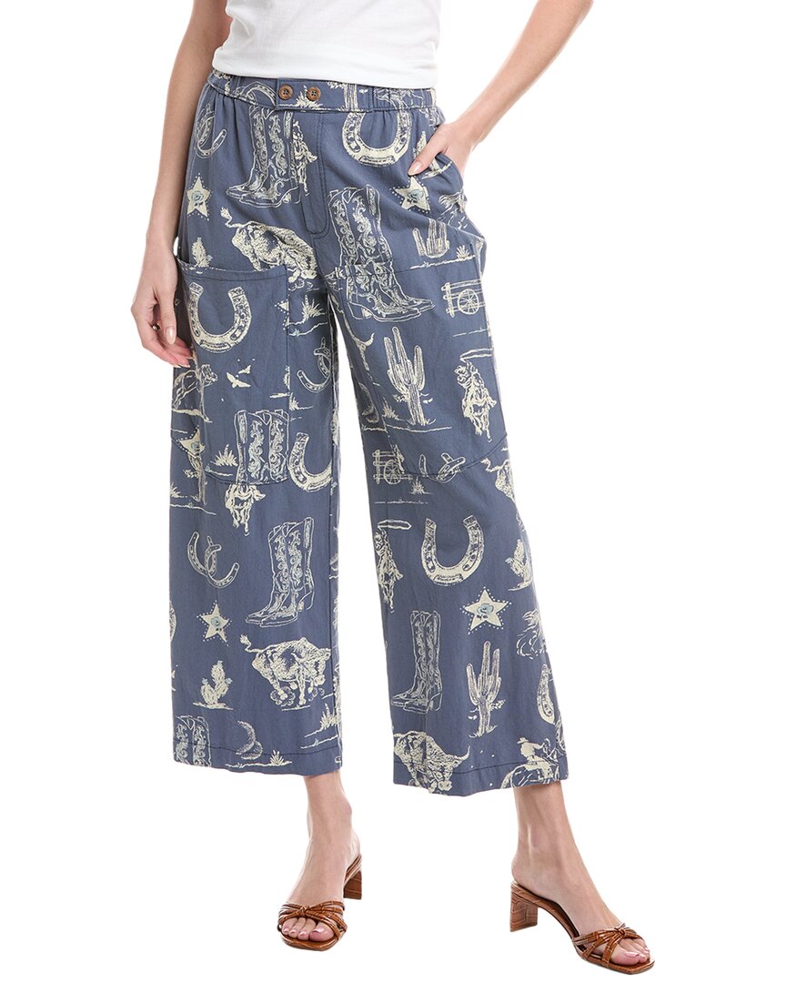 Free People Seaside Pull-on Pant In Indigo Combo-rodeo In Blue